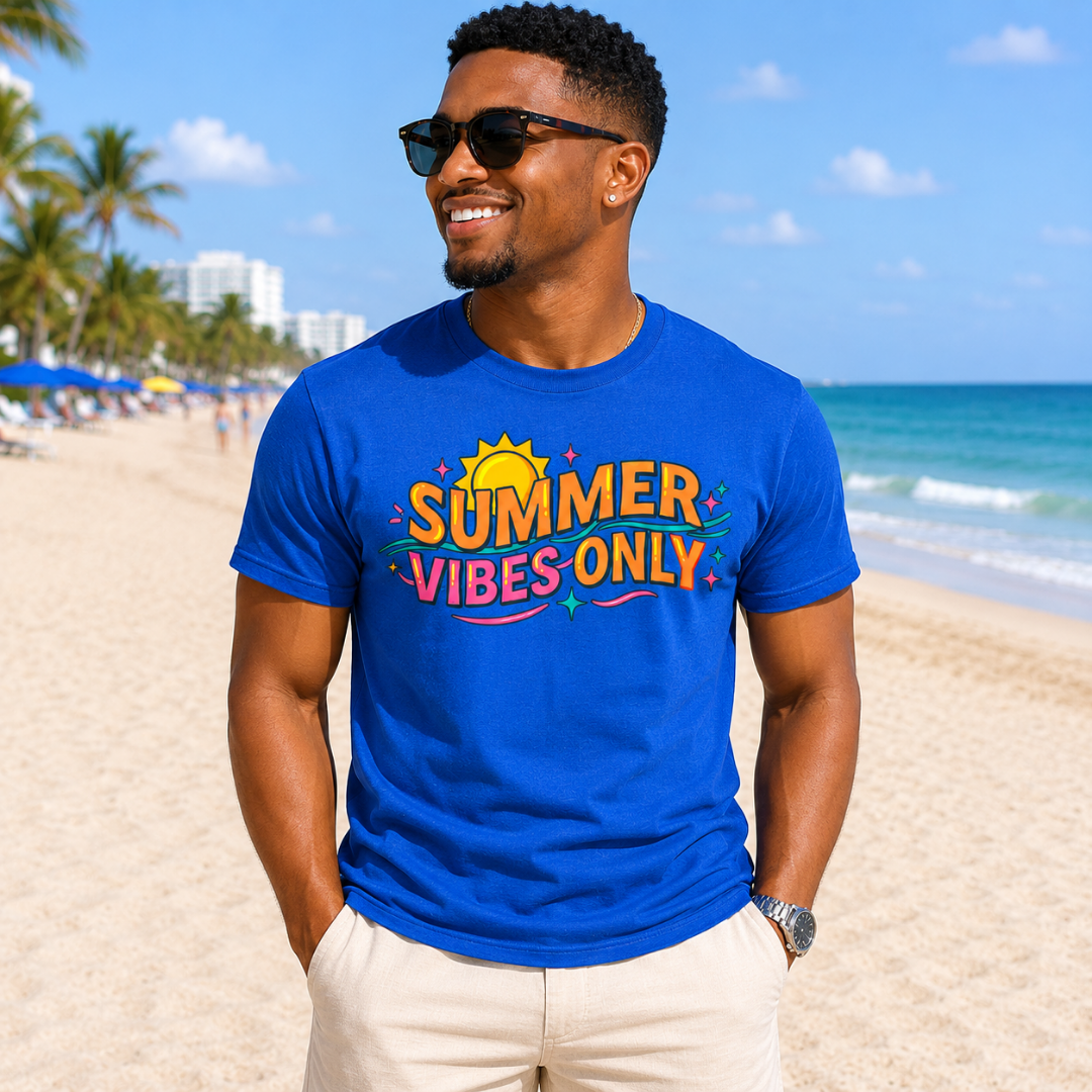 Summer Vibes Only Graphic Tee | Retro Sun Unisex Shirt