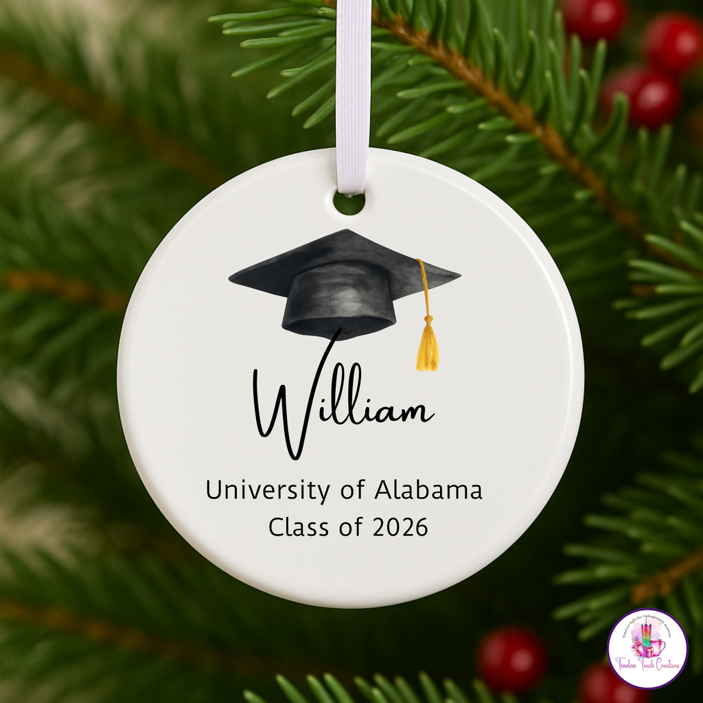 Personalized Christmas Ornament, Graduation Senior 2026 Keepsake Gift for High School & College Seniors