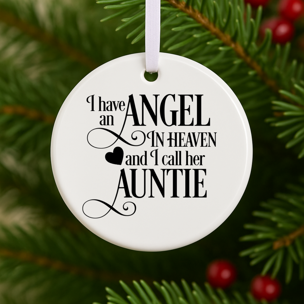Personalized Memorial Christmas Ornament | “I Have an Angel in Heaven” Keepsake for Loved One or Family Member | Custom Name & Dates Remembrance Gift