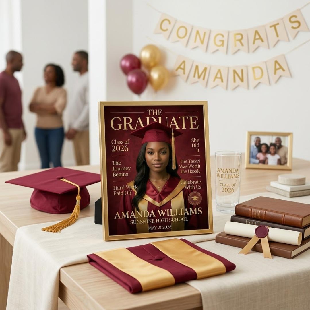 Magazine Style Graduation Invitation: Graduate Spotlight
