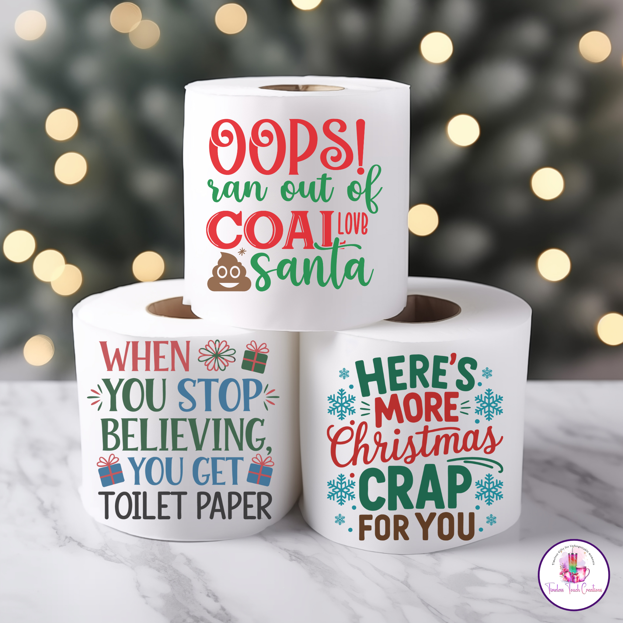 Funny Christmas Toilet Paper Gift | Holiday Gag Gift for White Elephant Parties