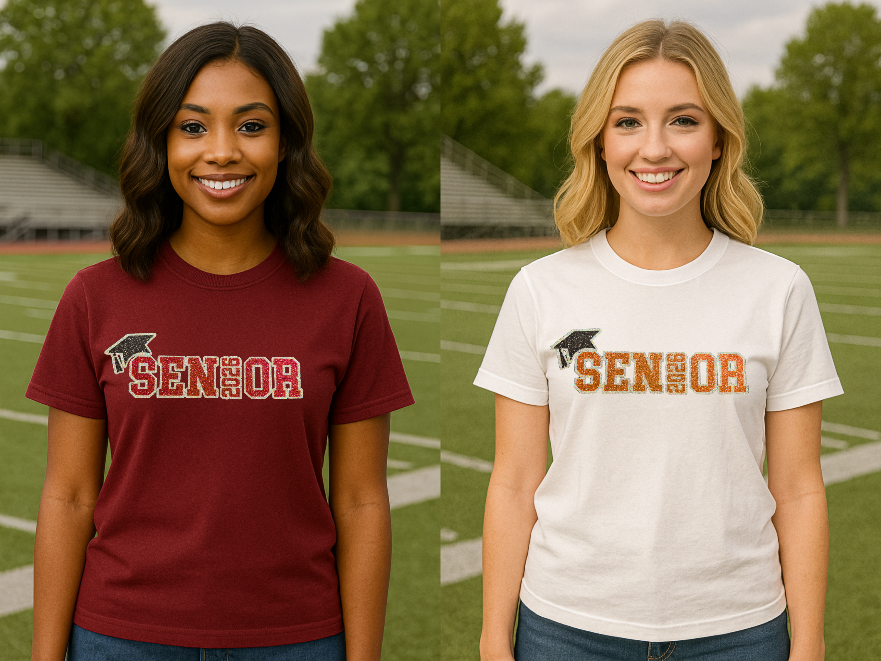 2026 Senior Glitter Graduation Shirt – School Spirit Tee