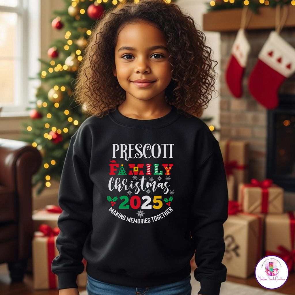Personalized Family Christmas 2025 Shirt | Custom Matching Holiday Pajama Tops for the Whole Family