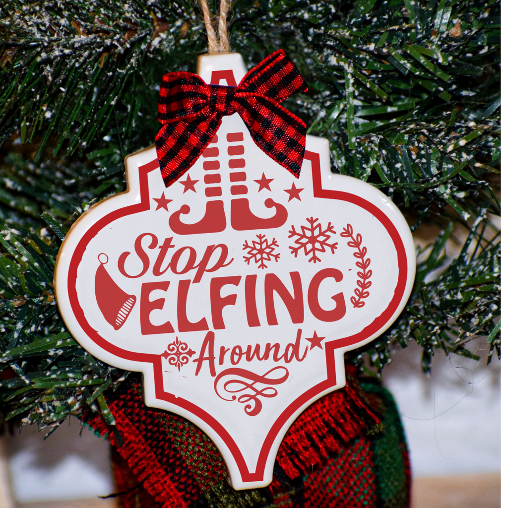 Funny Christmas Ornaments 2025 – Ceramic Tile Holiday Ornaments with Humorous Sayings