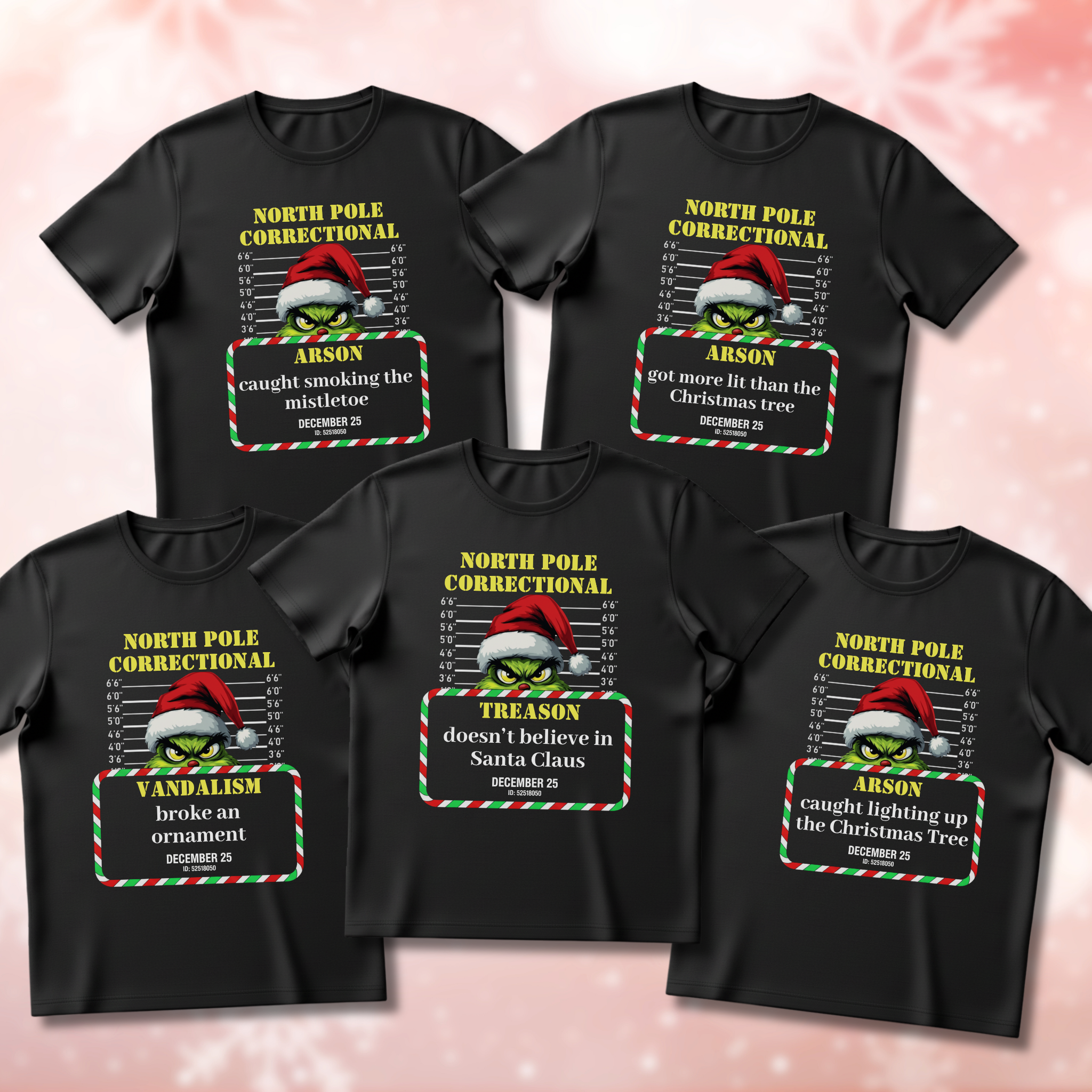 North Pole Correctional Grinch Christmas Shirt or Sweatshirt – Funny Holiday Tee or Crewneck Gift