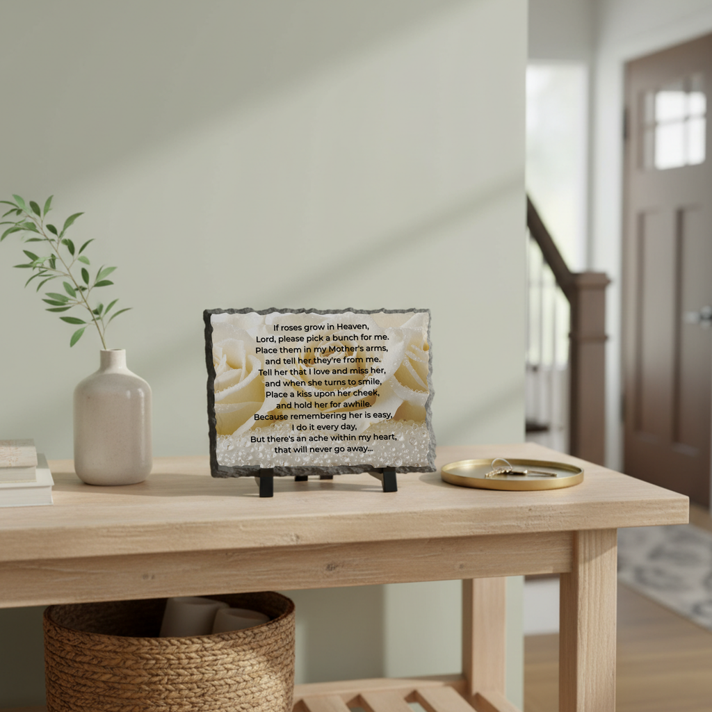 Memorial Slate Plaque Remembrance Verse Design Home Display