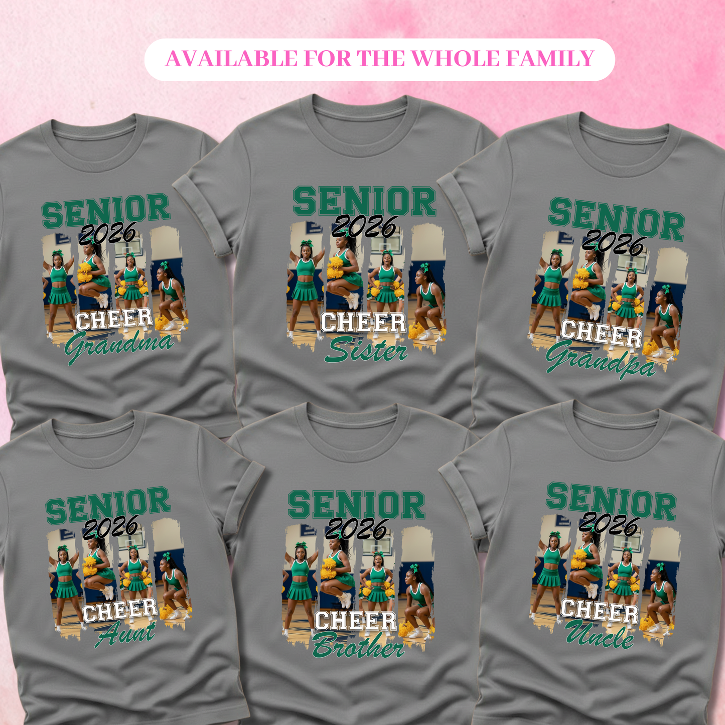 Senior 2026 Cheer Family Shirts & Sweatshirts Personalized Cheer Supporter Apparel