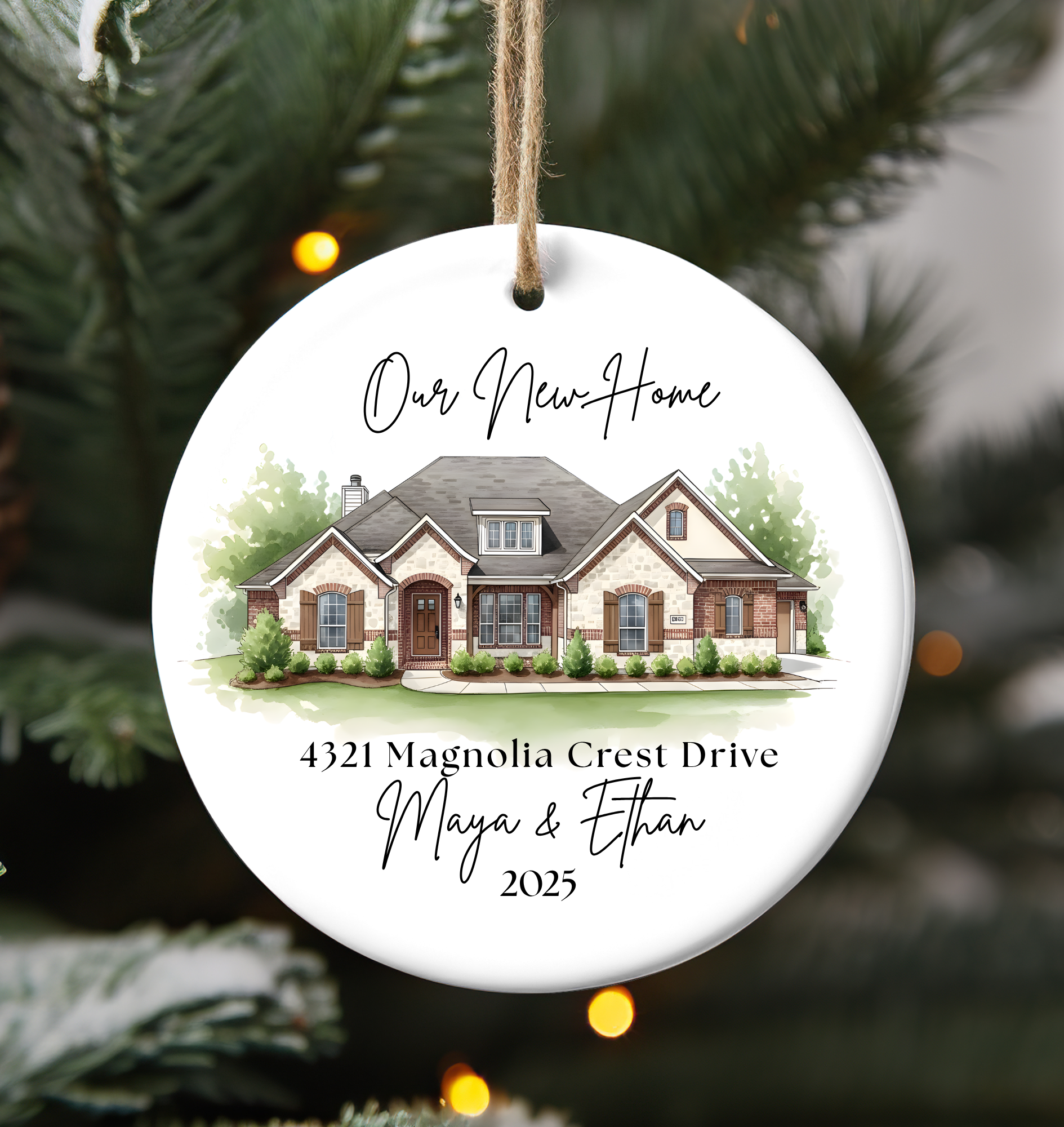 Personalized Home Ornament First Christmas Ornament Custom House Keepsake Gift