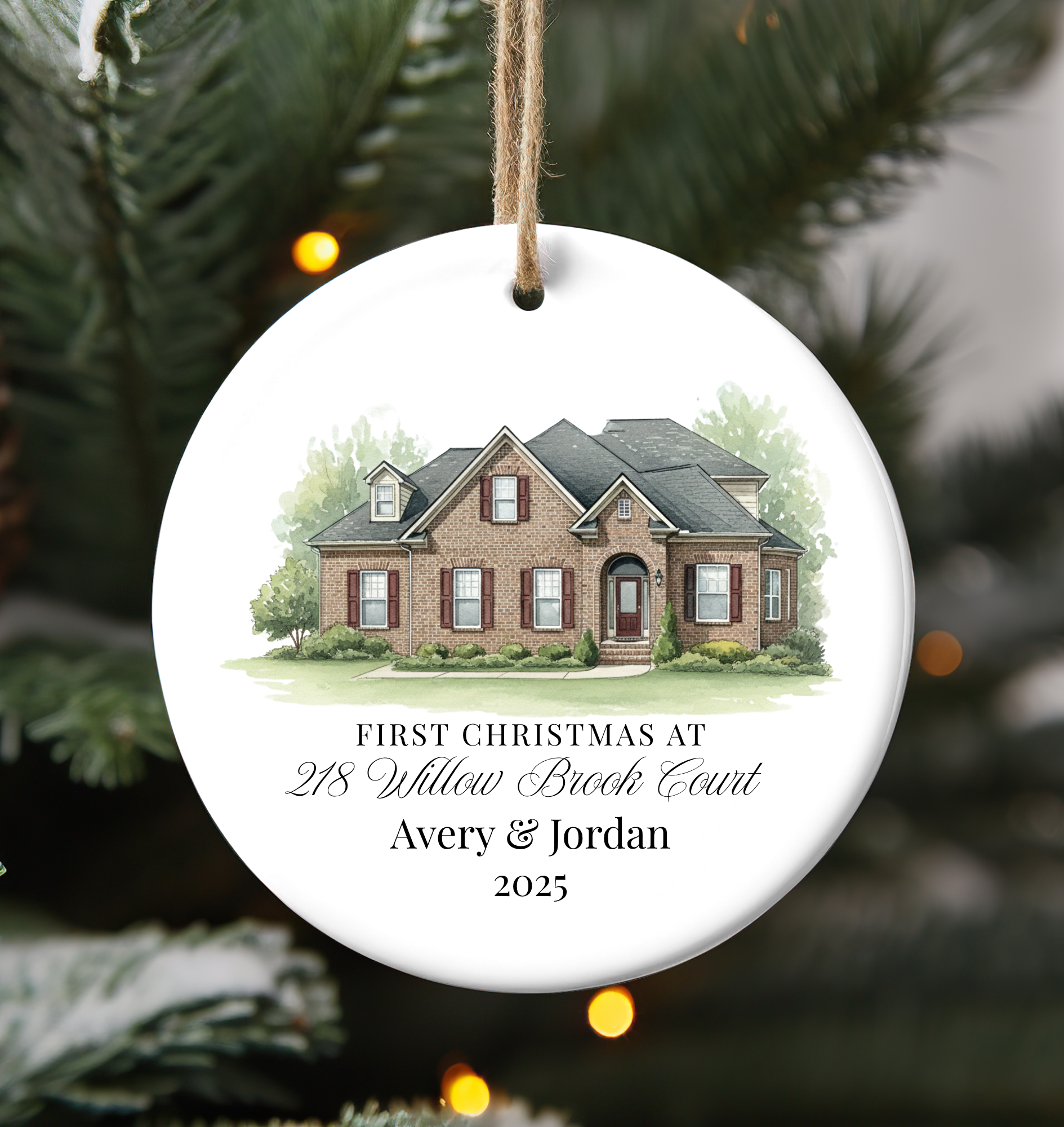 Personalized Home Ornament First Christmas Ornament Custom House Keepsake Gift