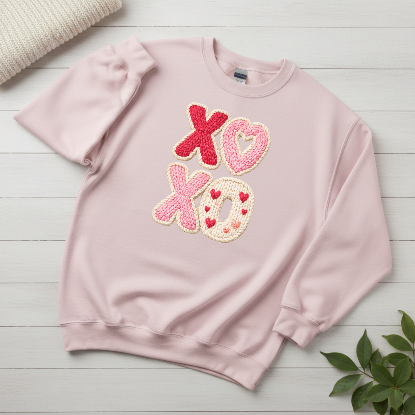 XOXO Faux Embroidery Tee & Sweatshirt