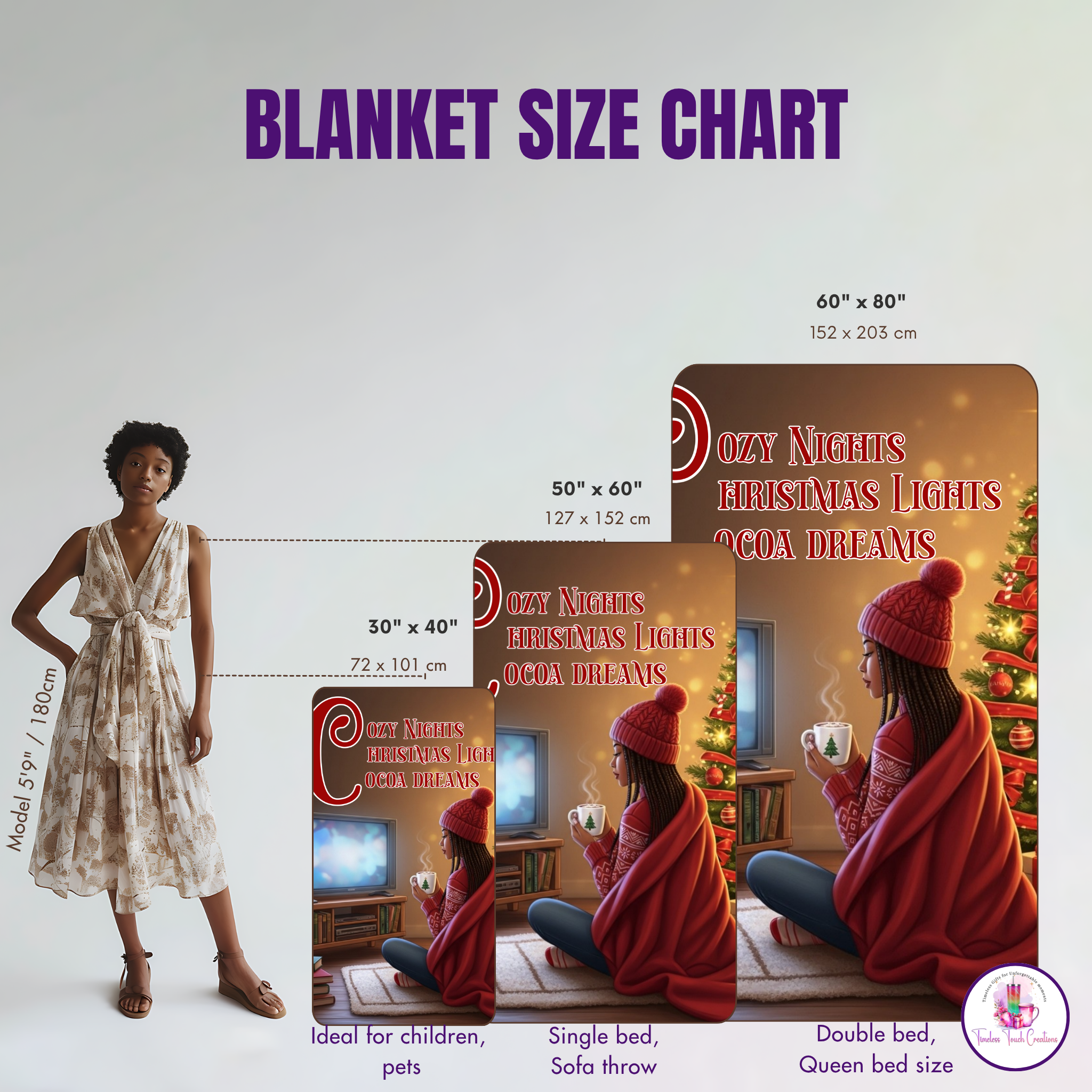 Christmas Blanket, Cozy Fleece Throw for Warm Holiday Nights