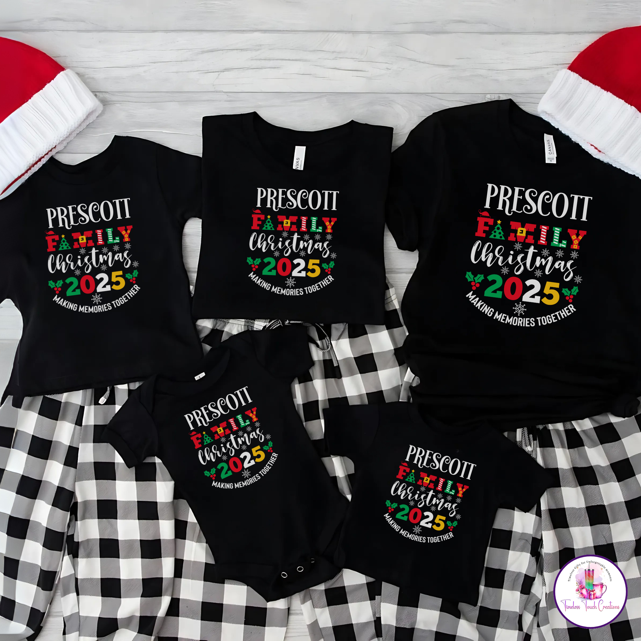 Personalized Family Christmas 2025 Shirt | Custom Matching Holiday Pajama Tops for the Whole Family
