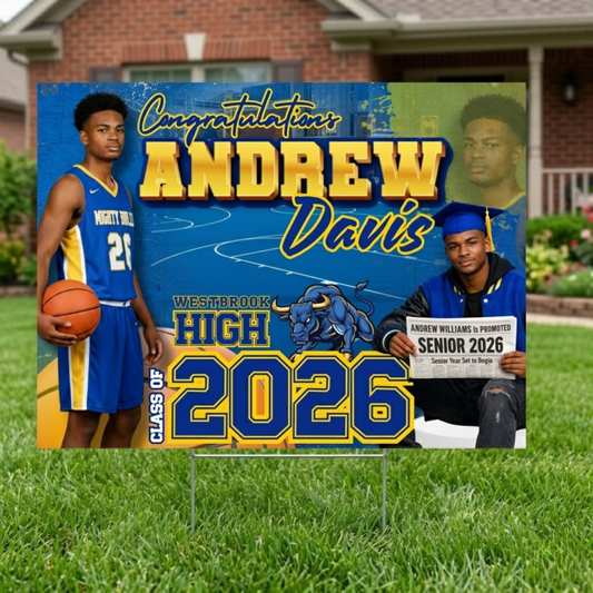 Personalized Graduation Yard Sign | Custom Photo Lawn Sign