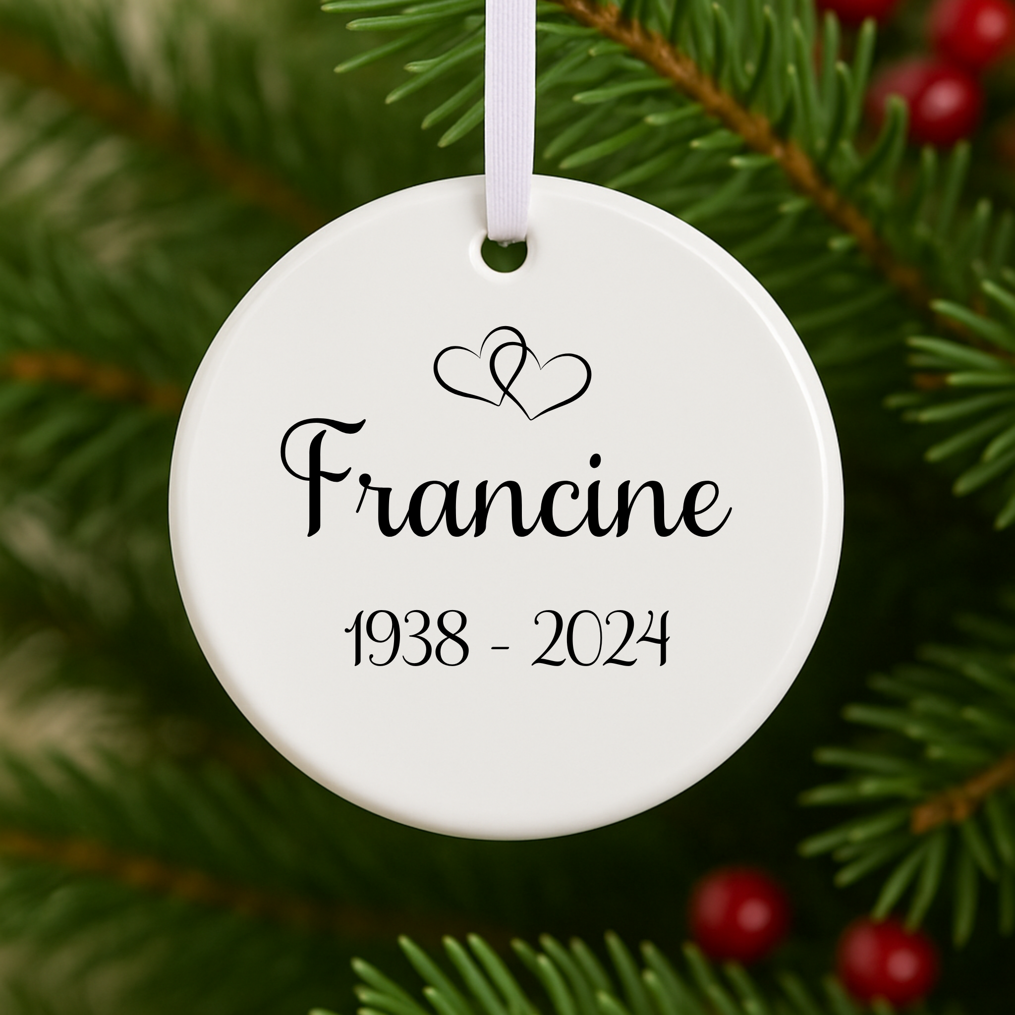 Personalized Memorial Christmas Ornament | “I Have an Angel in Heaven” Keepsake for Loved One or Family Member | Custom Name & Dates Remembrance Gift