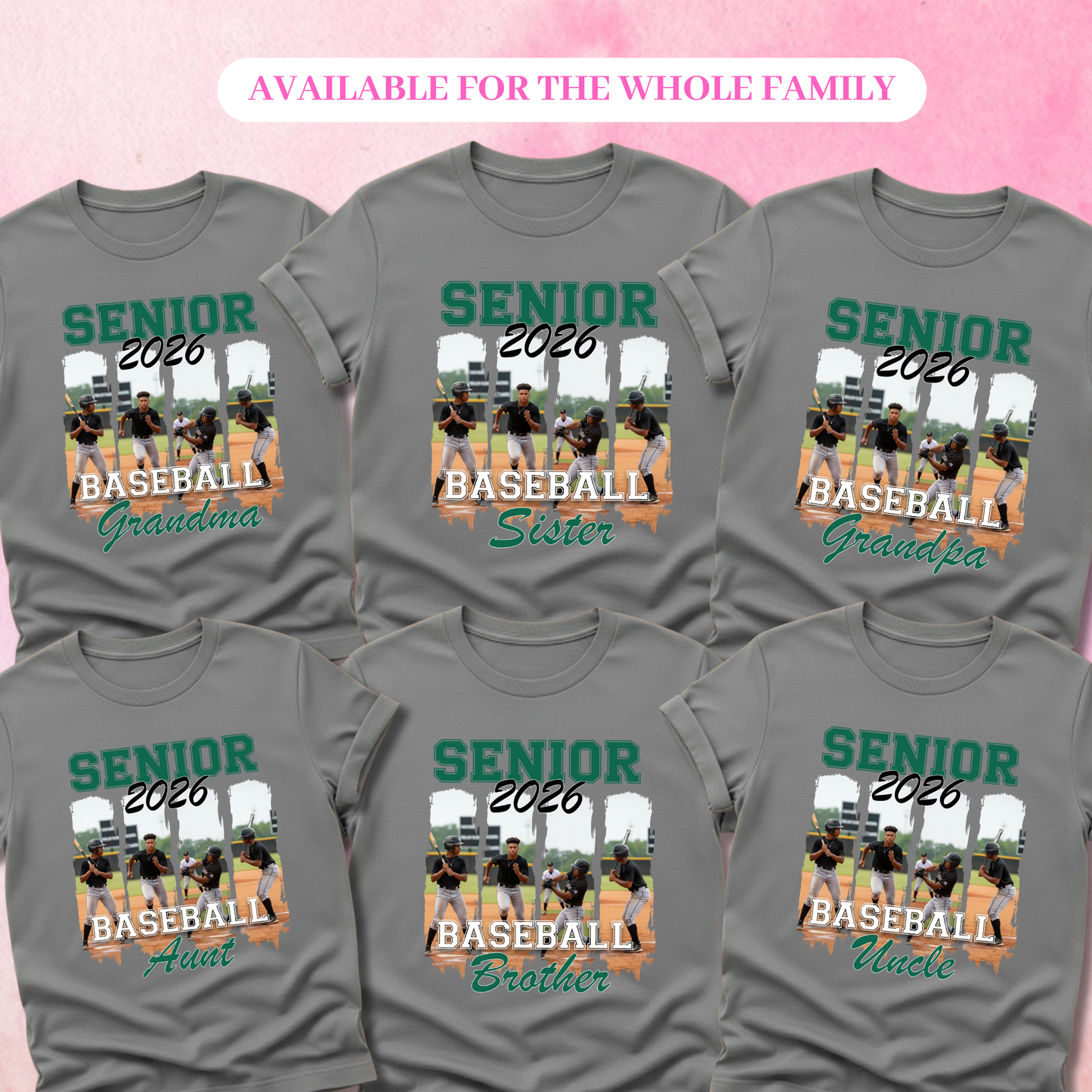 Senior 2026 Baseball Family Shirts & Sweatshirts Personalized Supporter Apparel