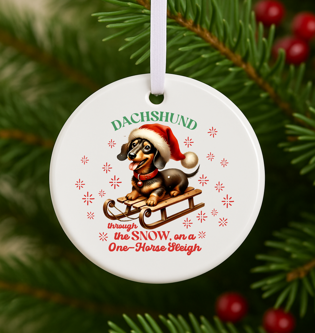 Dachshund Christmas Ornament Cute Holiday Dog Decoration for Pet Lovers