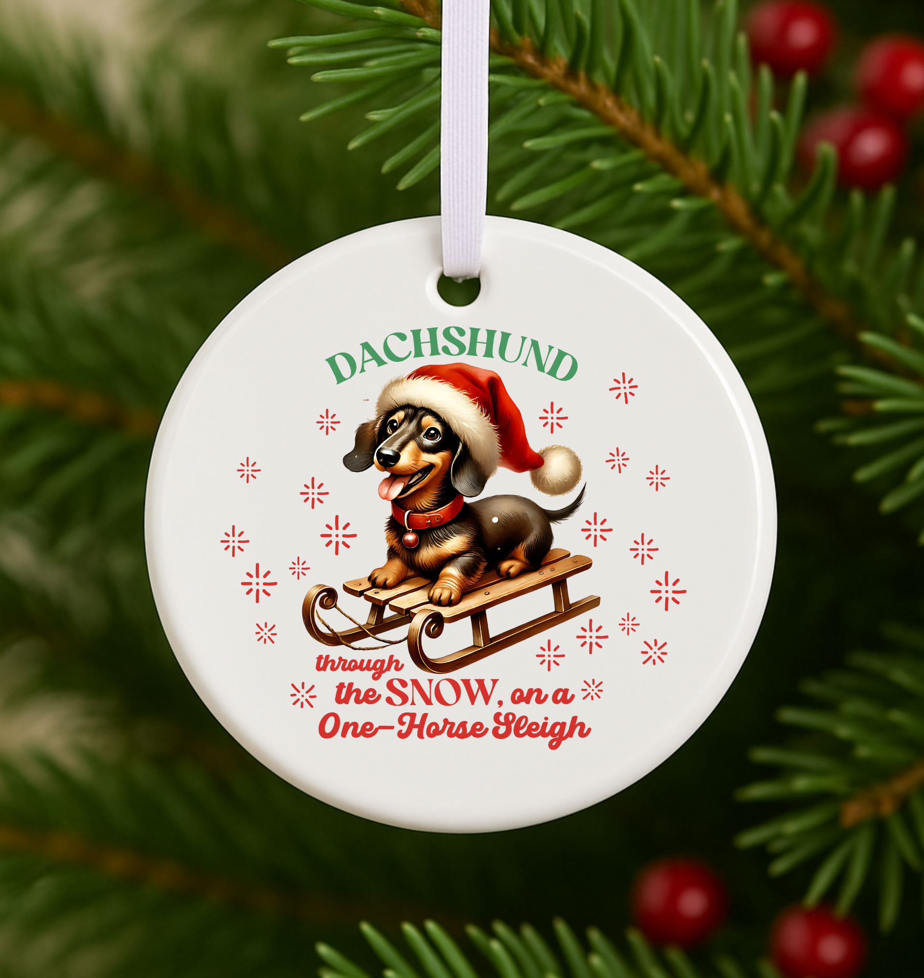 Dachshund Christmas Ornament Cute Holiday Dog Decoration for Pet Lovers