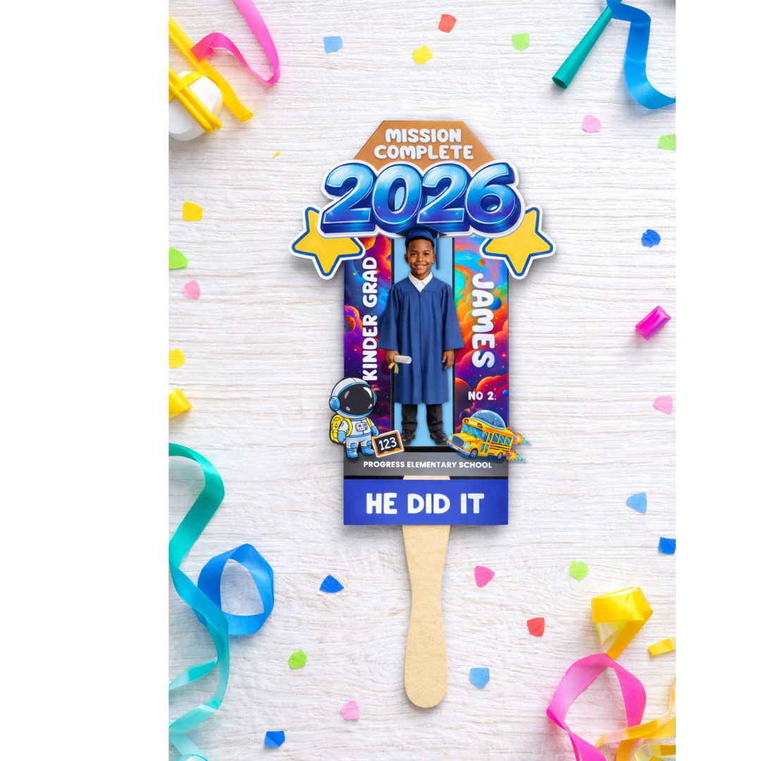 Pre-K Graduation Fan - Mission Accomplished Custom