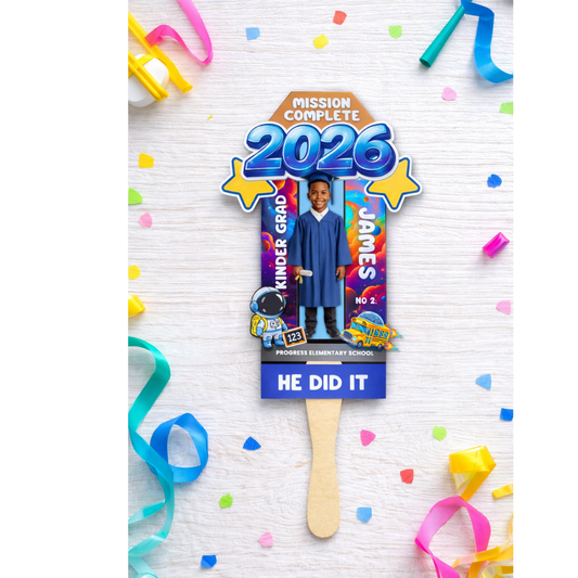 Pre-K Graduation Fan - Mission Accomplished Custom