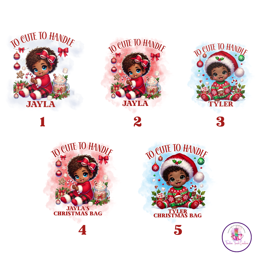 Personalized Christmas Tote Bag for Kids | Custom Holiday Gift Bag with Name