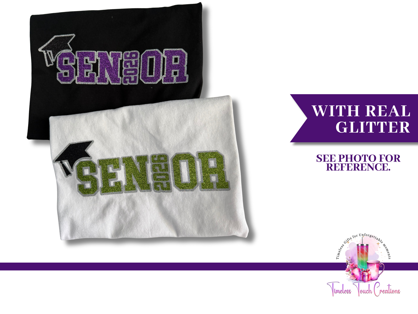 2026 Senior Glitter Graduation Shirt – School Spirit Tee
