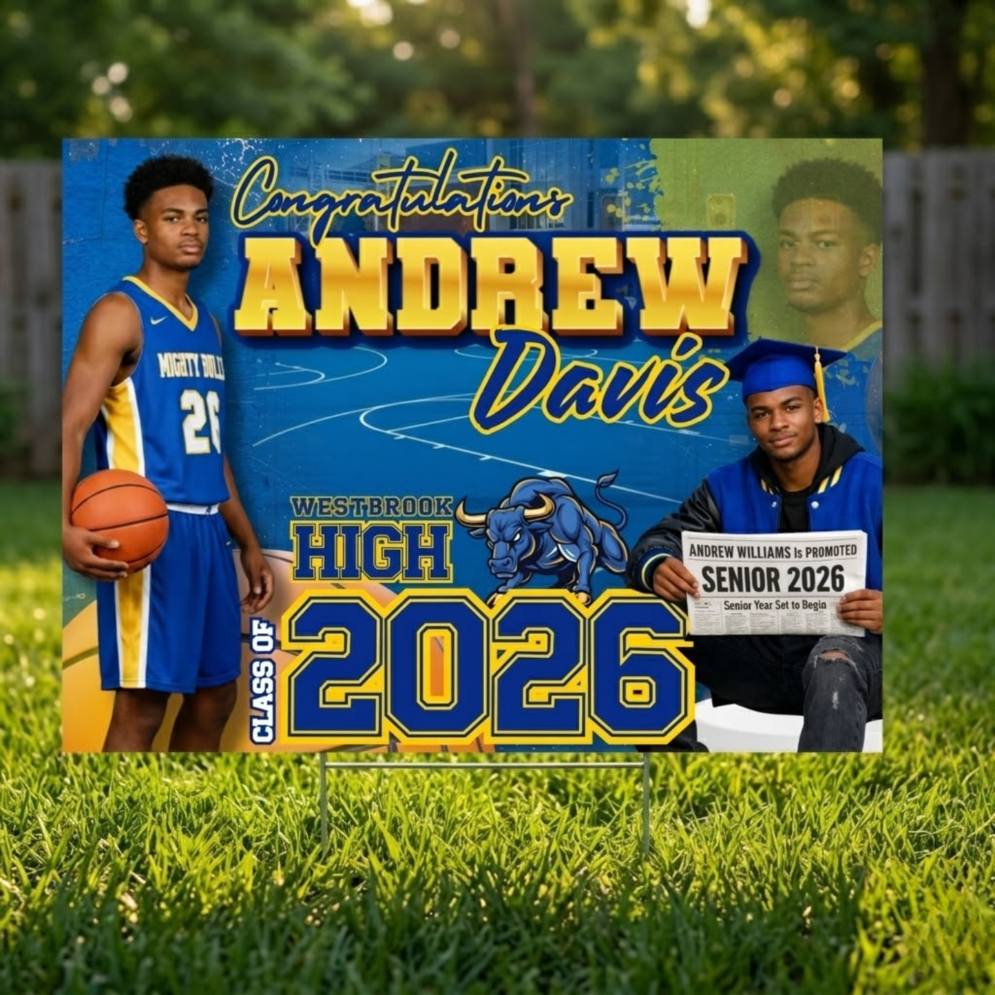 Personalized Graduation Yard Sign | Custom Photo Lawn Sign