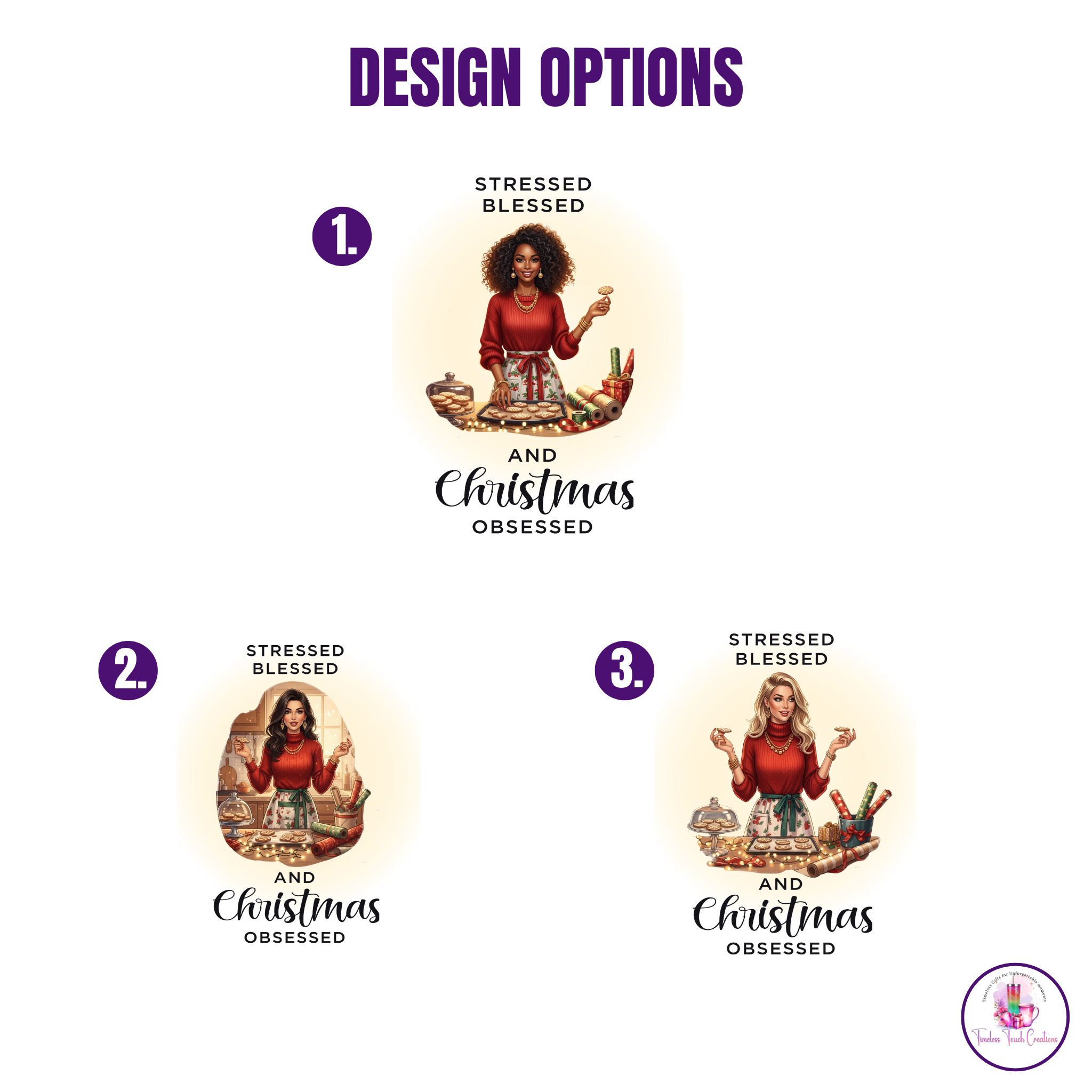 Christmas Kitchen Towel, “Stressed Blessed and Christmas Obsessed” Holiday Dish Towel