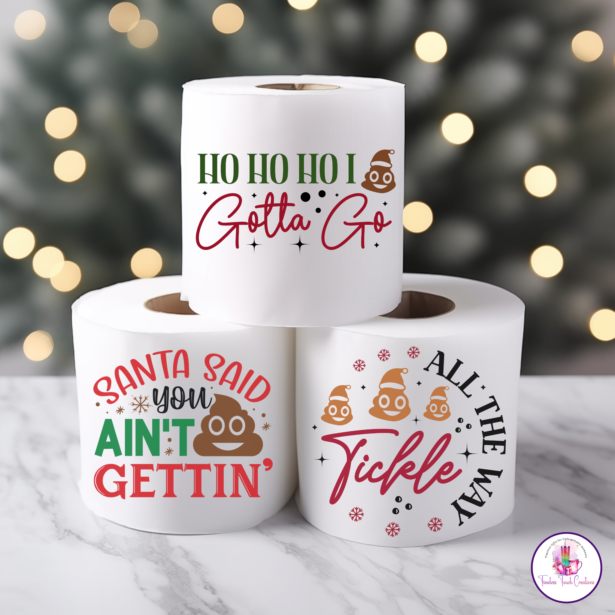 Funny Christmas Toilet Paper Gift | Holiday Gag Gift for White Elephant Parties
