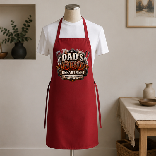 Dad's BBQ Department Apron | Pitmaster Dad BBQ Apron Gift for Grill Dads