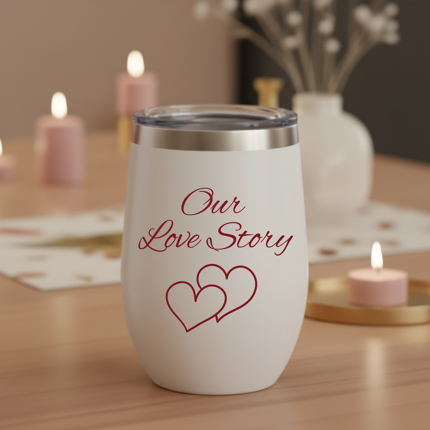 Personalized Wine Glasses with Our Story - Couples Names Valentines Gift