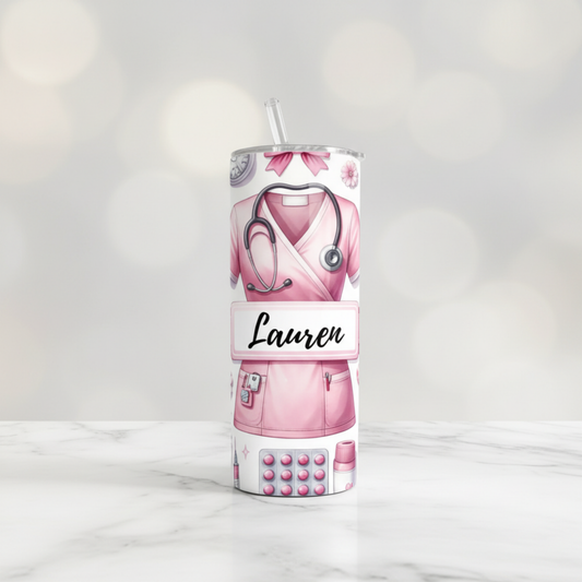 Personalized Nurse Tumbler | 20 oz Custom Name