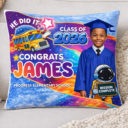 Pre-K Graduation Pillow - Custom Photo & Name