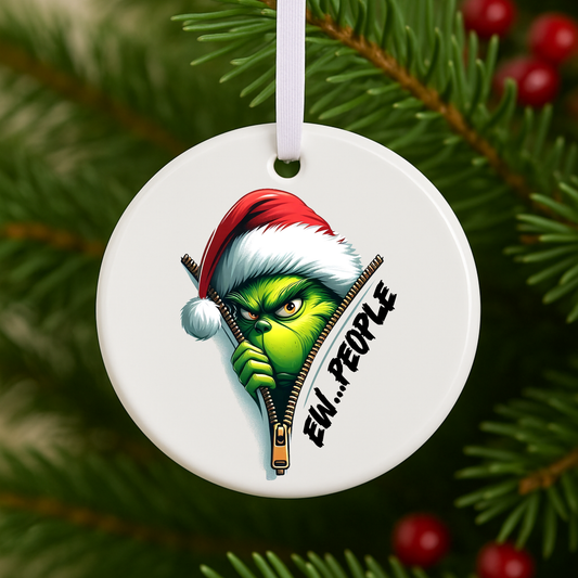 Funny Grinch Christmas Ornament | Ew People Holiday Tree Decoration