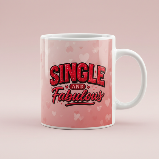 Single and fabulous Ceramic Mug - 15 oz Empowerment Coffee Cup