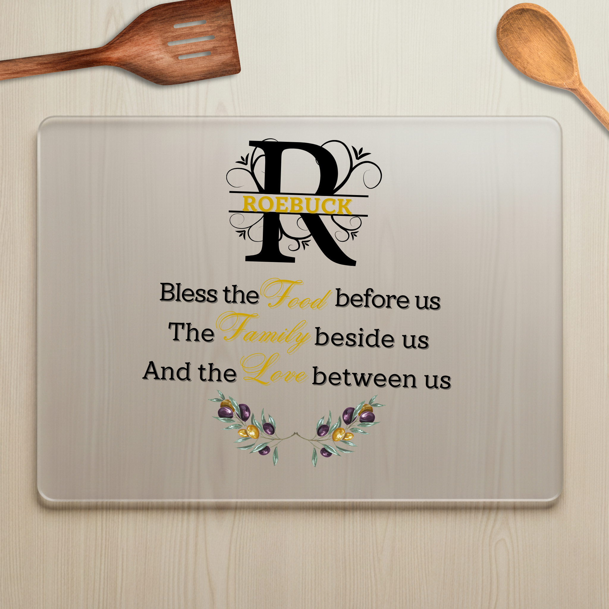 Monogram Kitchen Gift Set – Personalized Cutting Board, Dish Towel, Apron and Mug