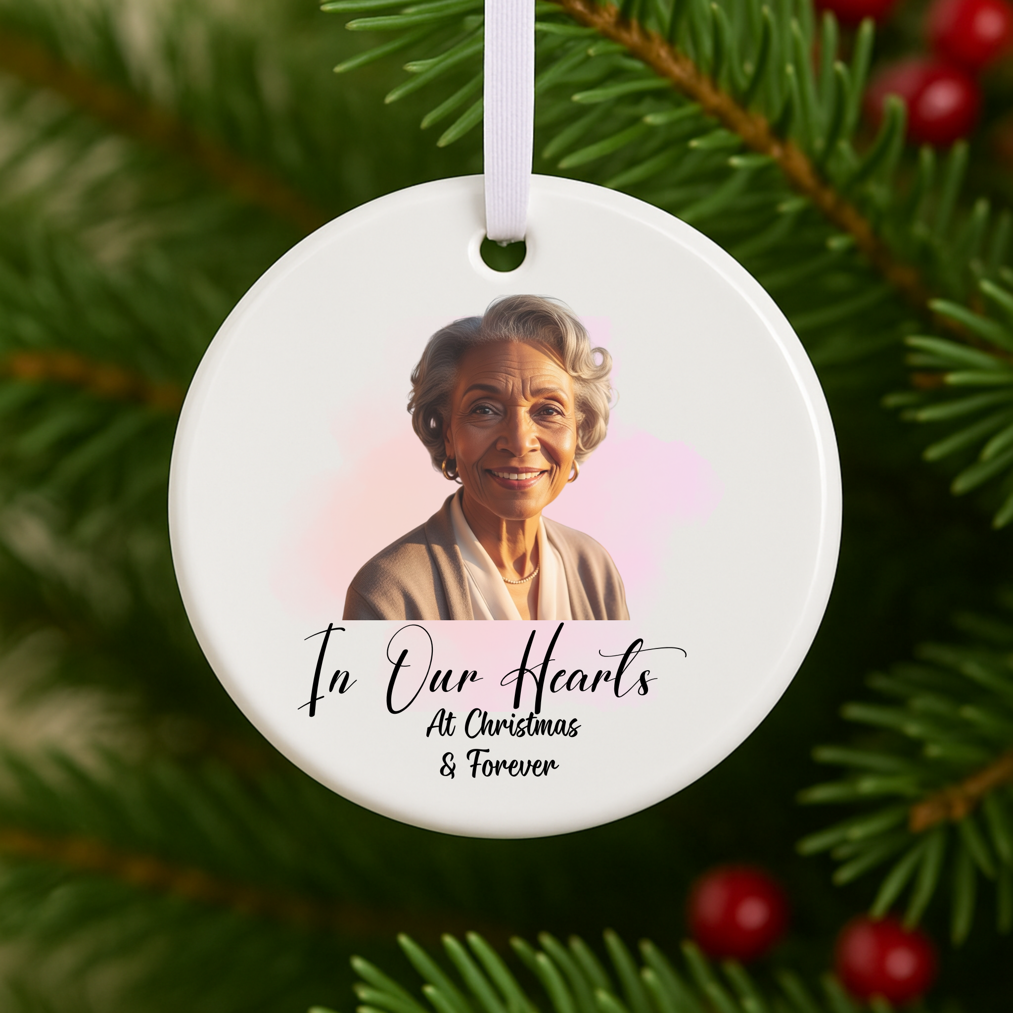 Personalized Photo Memorial Ornament Custom Picture Christmas Keepsake for Loved Ones Remembrance Gift