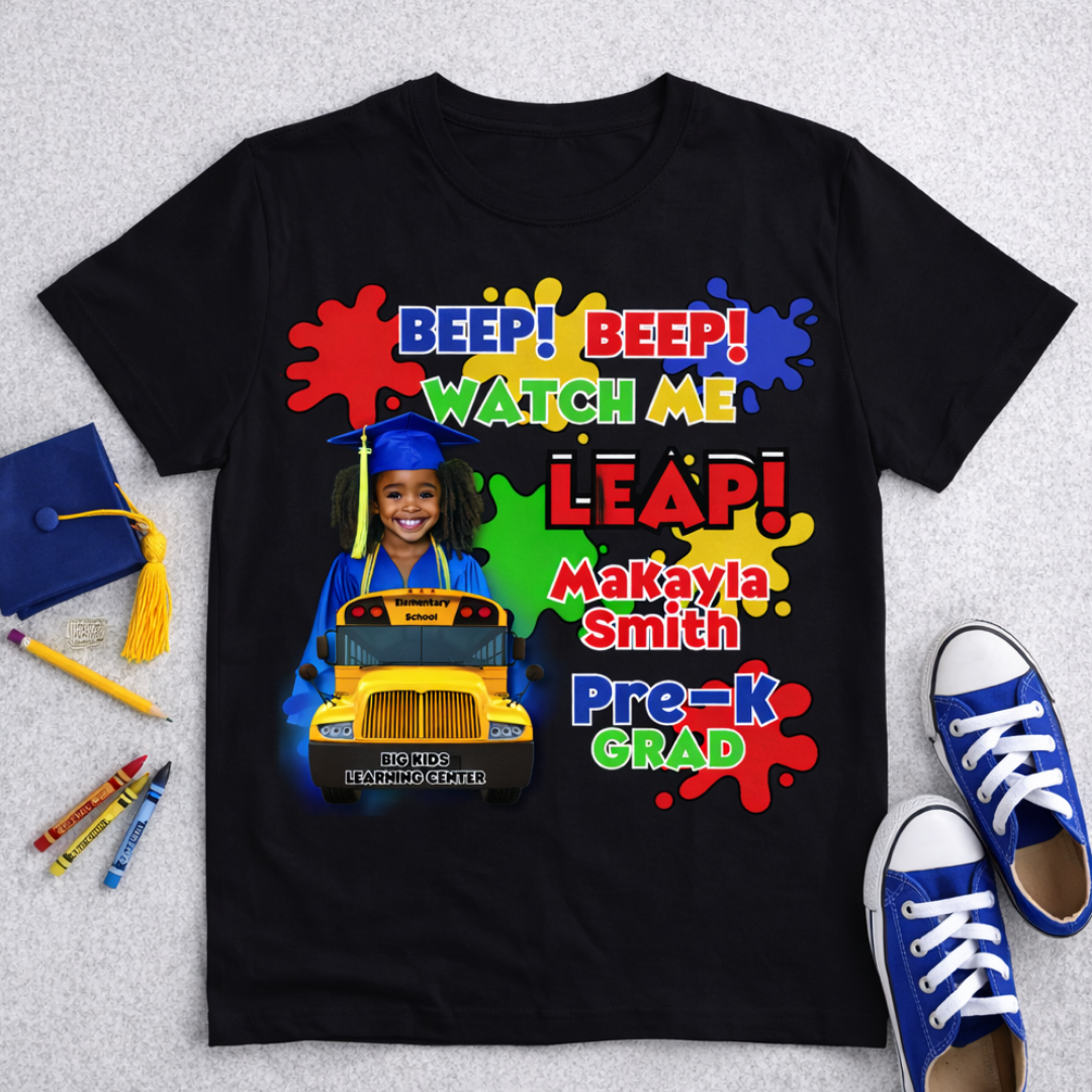 Personalized PreK Graduation Shirt - Beep Beep Watch Me Leap