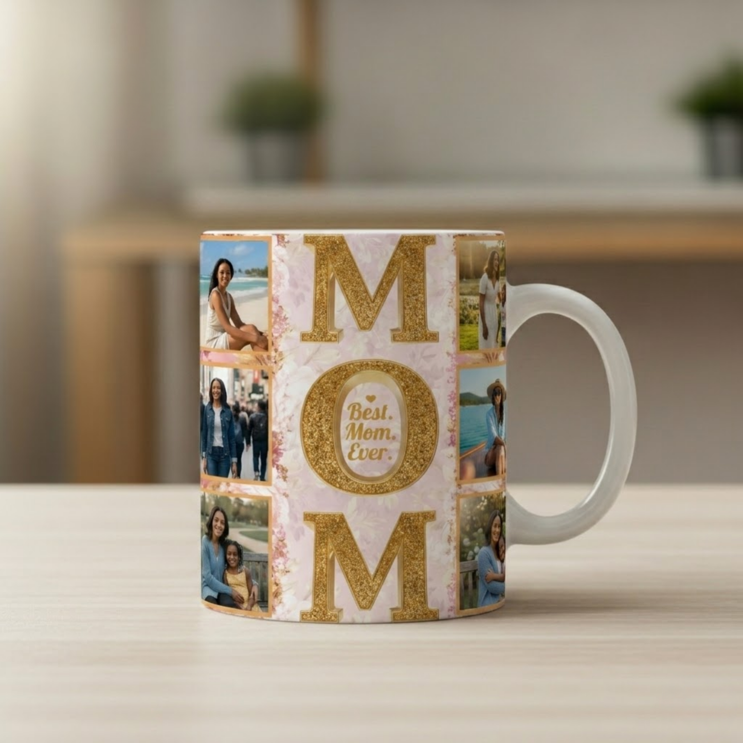 Best Mom Ever Custom Photo Mug 15 oz | Personalized Gift for Mom