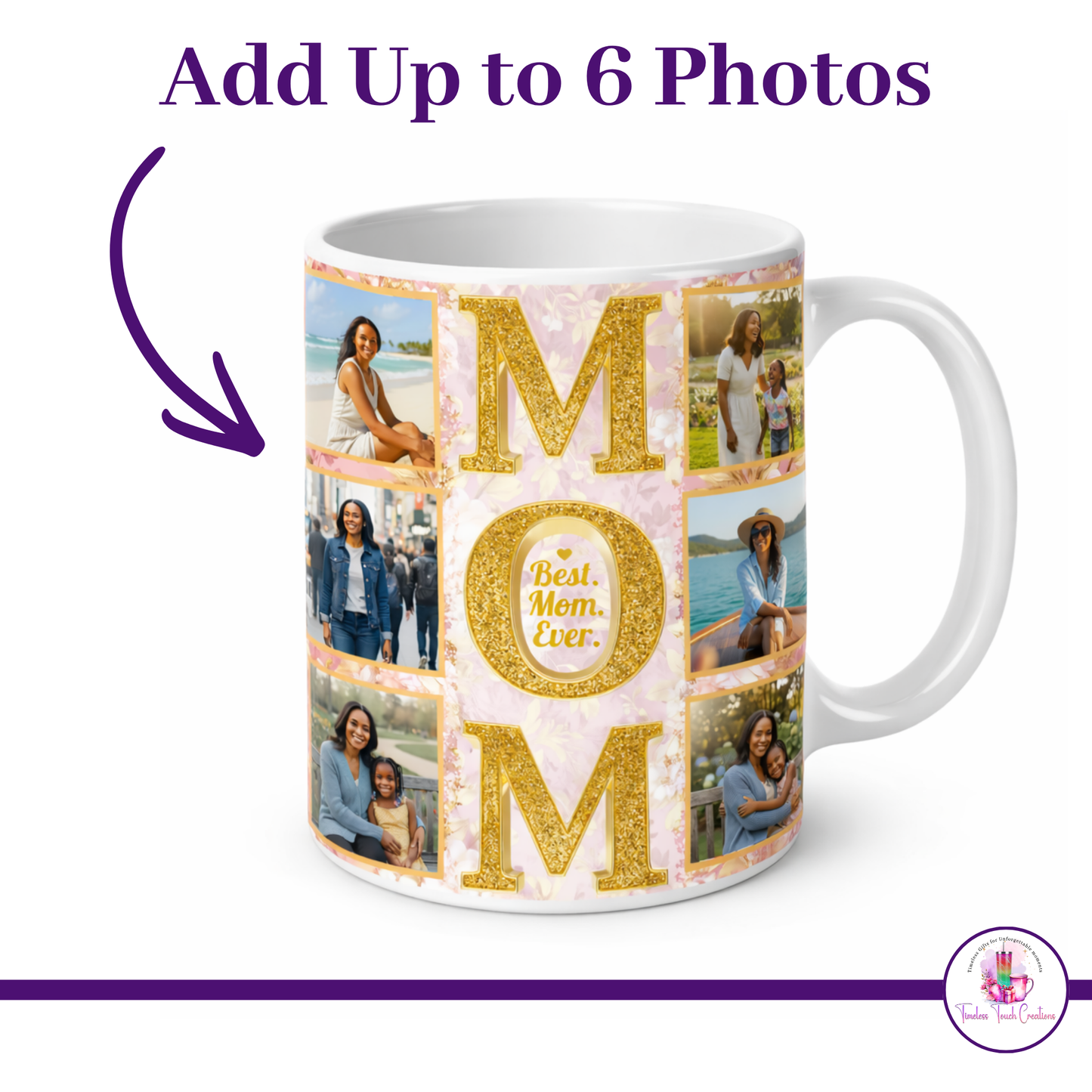 Best Mom Ever Custom Photo Mug 15 oz | Personalized Gift for Mom