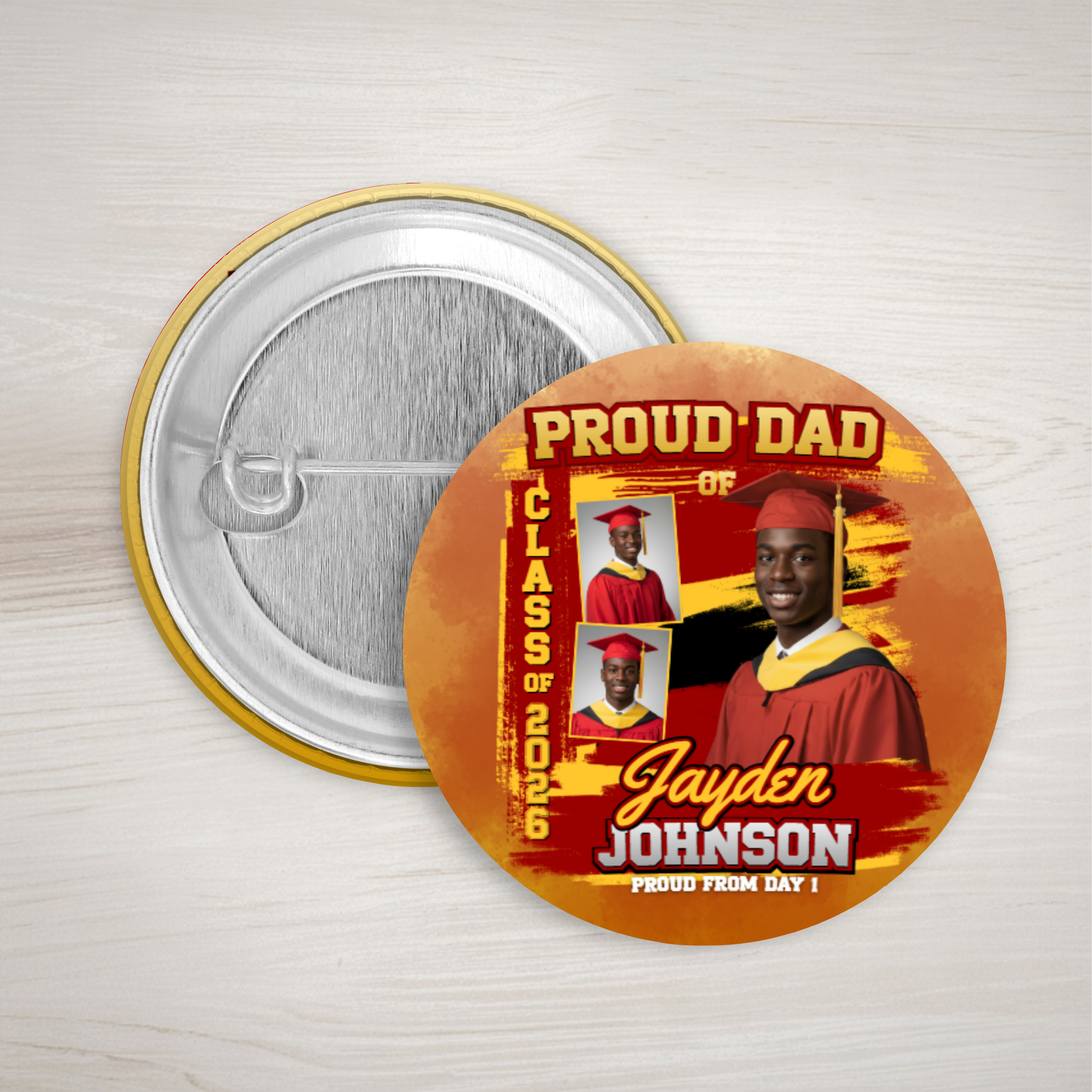 Graduation Buttons Personalized | Custom Senior Set of 6
