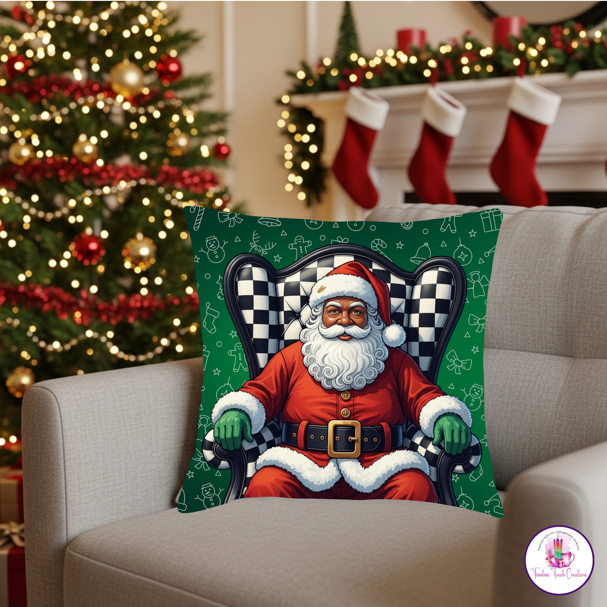Custom Christmas Santa Pillowcase | Personalized Holiday Decorative Pillowcase with Santa Design for Christmas Decor