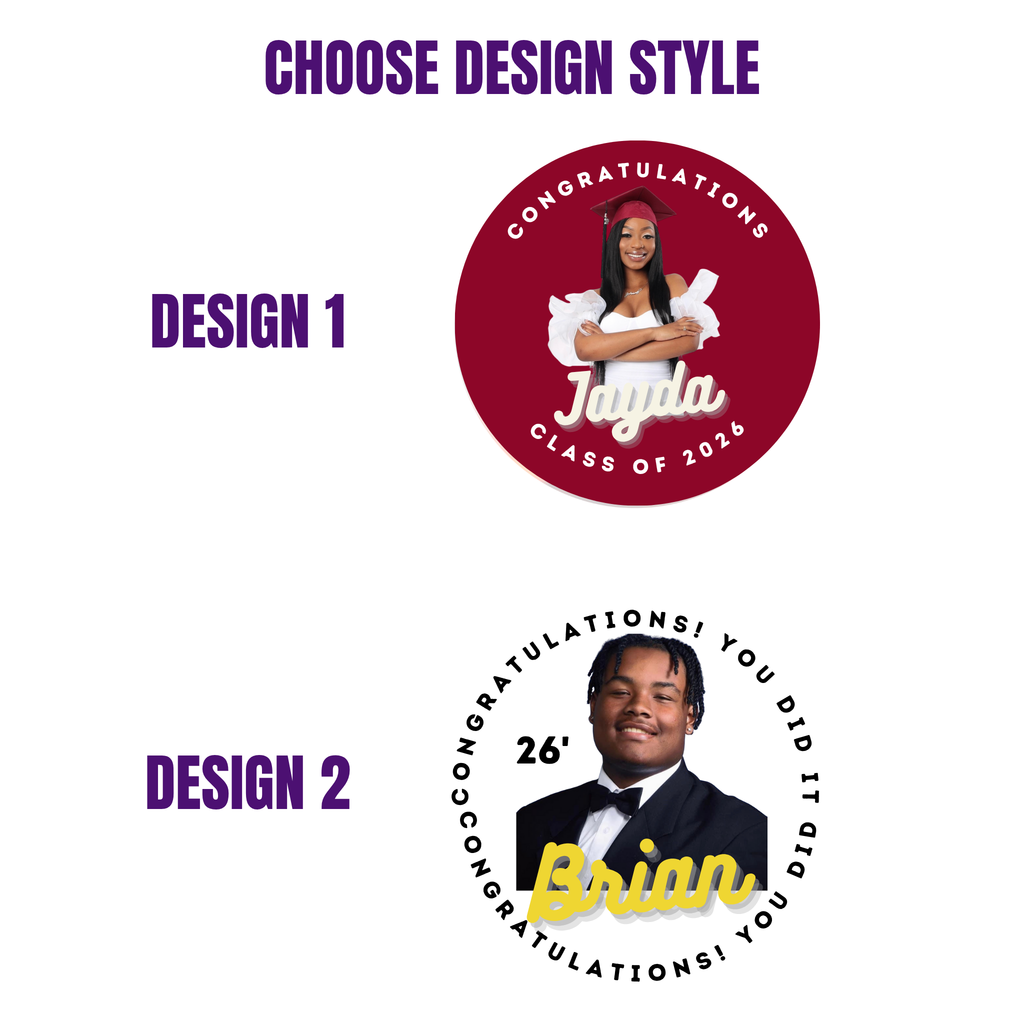 Graduation Button Set of 4 | Personalized Grad Pins for Family and Friends