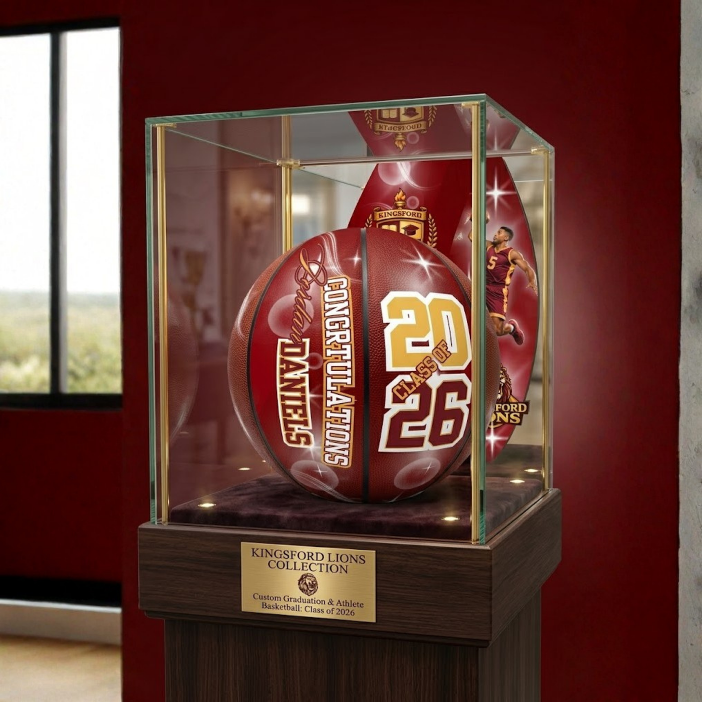 Personalized Graduation Basketball Keepsake | Custom Senior Gift with Photos & School Colors