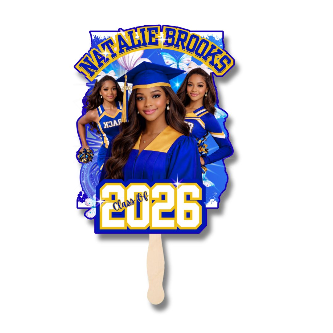 Personalized Graduation Fan Set of 6 | Custom Photo & Name