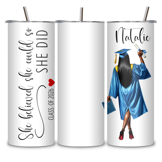 Custom Graduation Tumbler | Personalized Grad Gift for Class of 2026