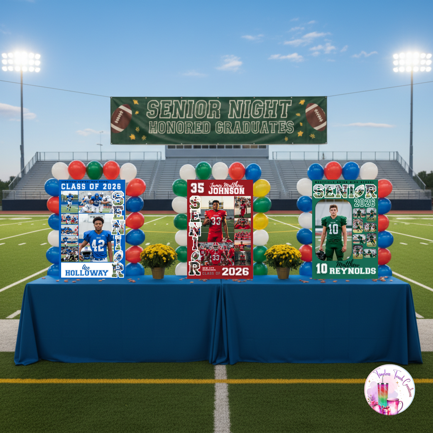 Senior Night Football Poster Template - Digital Download Customizable Senior Football Poster
