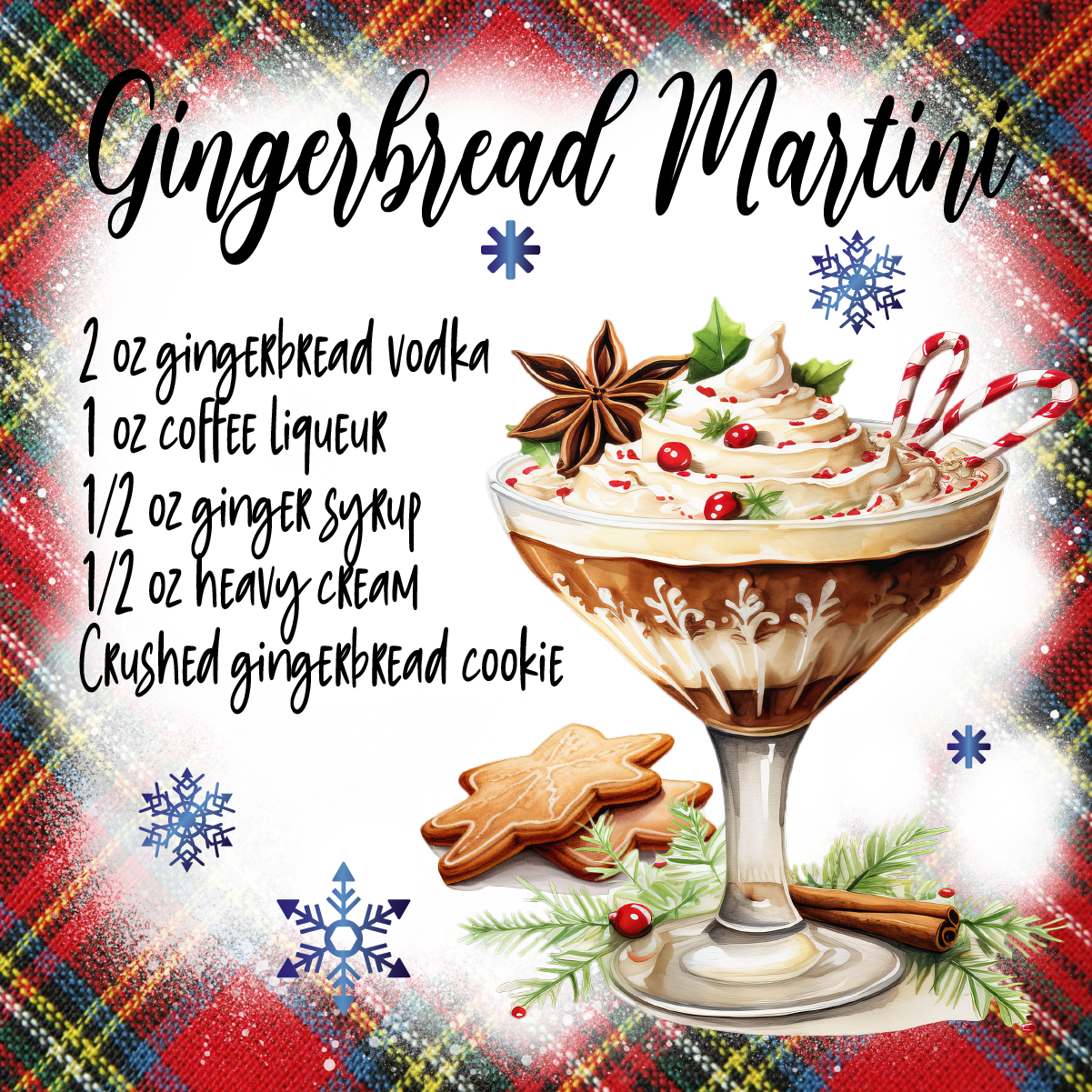 Holiday Coaster Christmas Drink Coasters for Home Bar and Kitchen Decor