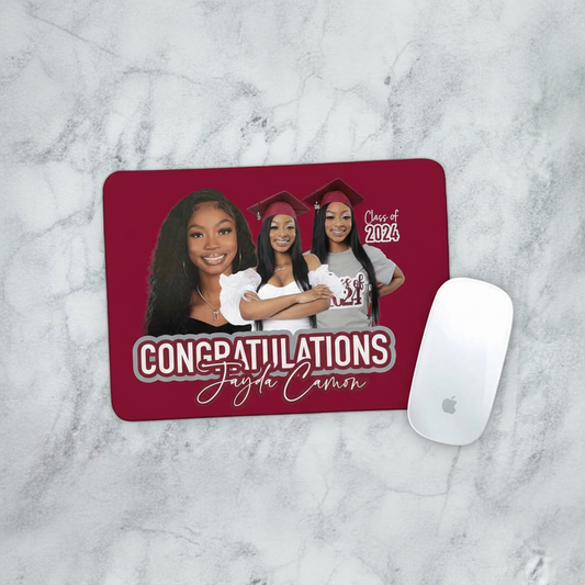 Personalized Graduation Mouse Pad Custom Grad Photo Mouse Pad School Colors Personalized Grad Gift