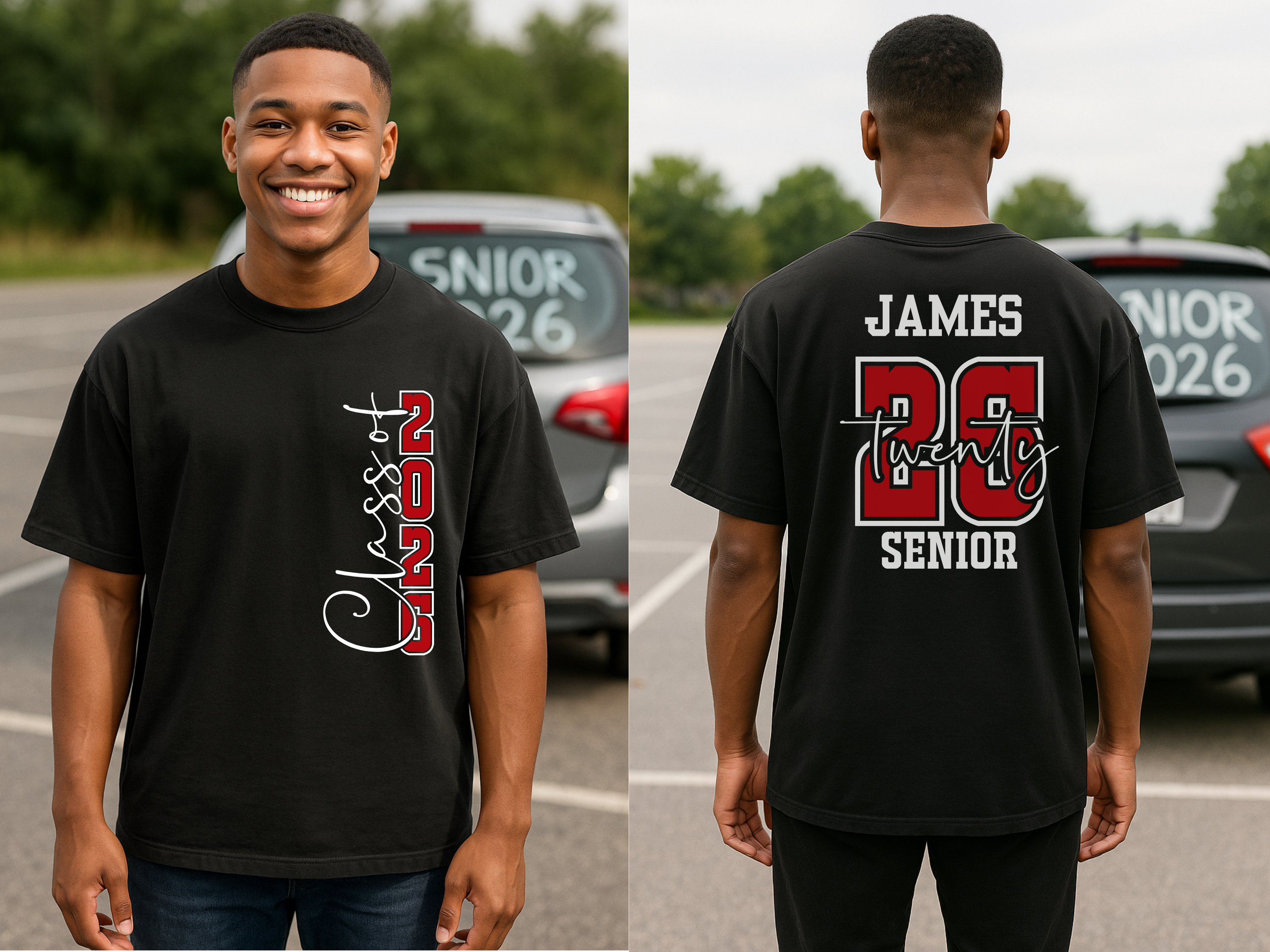 Personalized Class of 2026 Senior Shirt, Custom Name Graduation T-Shirt, Hoodie or Crewneck Sweatshirt, Senior Gift for Her, School Spirit Wear