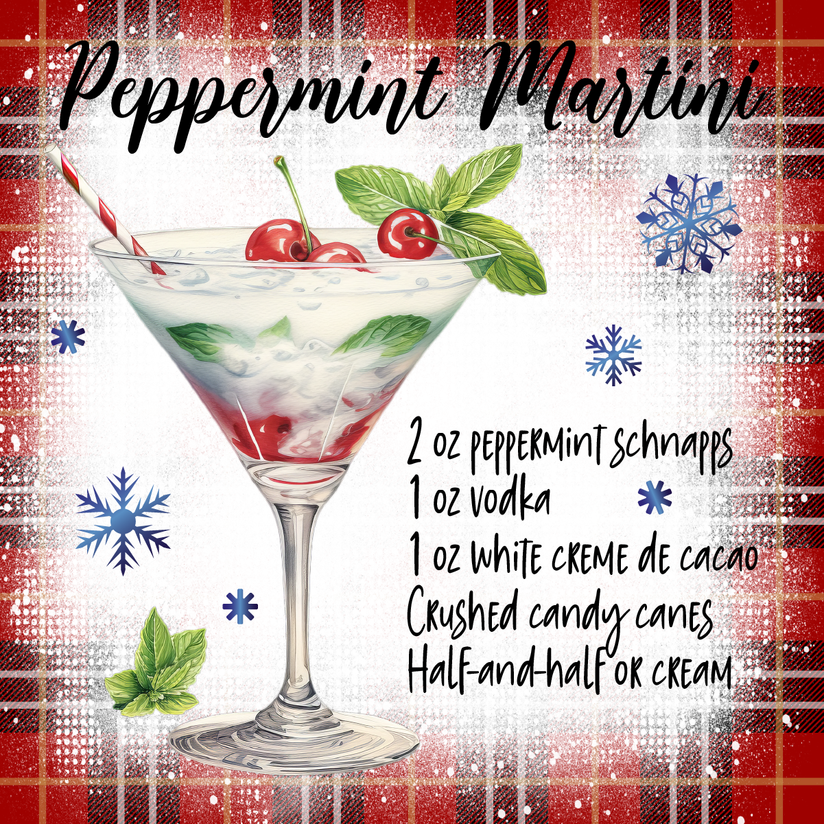 Holiday Coaster Christmas Drink Coasters for Home Bar and Kitchen Decor